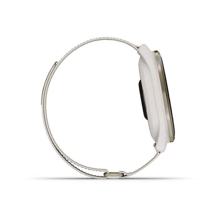Garmin Approach S50 GPS-klocka, ivory nylon/cream gold aluminium