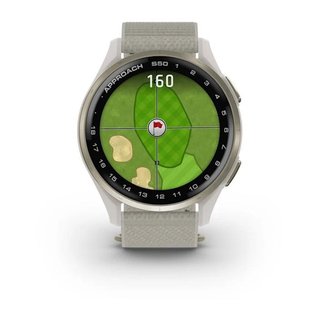 Garmin Approach S50 GPS-klocka, ivory nylon/cream gold aluminium