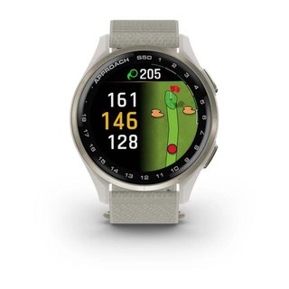 Garmin Approach S50 GPS-klocka, ivory nylon/cream gold aluminium