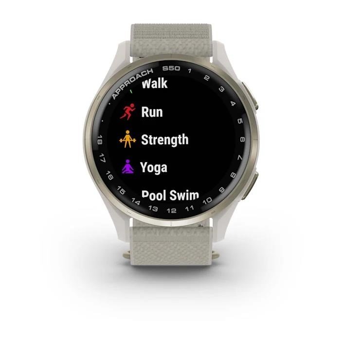 Garmin Approach S50 GPS-klocka, ivory nylon/cream gold aluminium