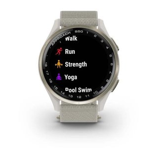 Garmin Approach S50 GPS-klocka, ivory nylon/cream gold aluminium