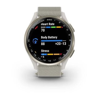 Garmin Approach S50 GPS-klocka, ivory nylon/cream gold aluminium