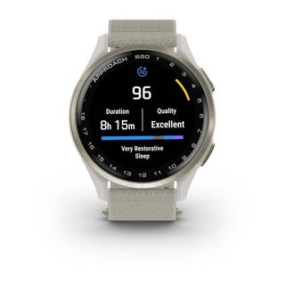 Garmin Approach S50 GPS-klocka, ivory nylon/cream gold aluminium