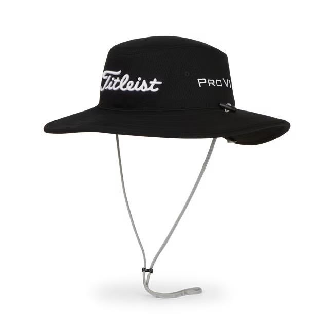 Titleist Tour Aussie herr bucket hat, svart/vit