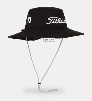Titleist Tour Aussie herr bucket hat, svart/vit