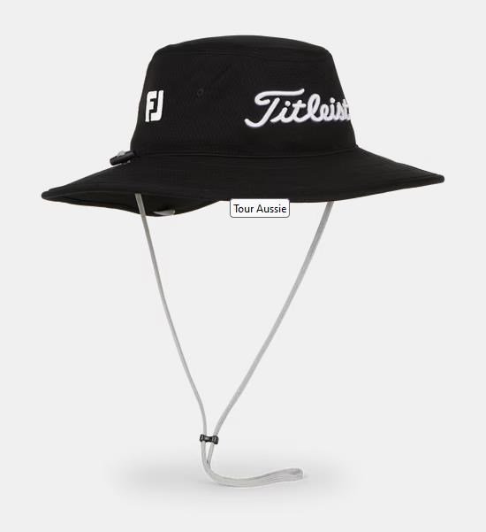 Titleist Tour Aussie herr bucket hat, svart/vit