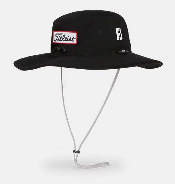 Titleist Tour Aussie herr bucket hat, svart/vit