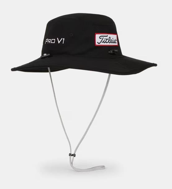 Titleist Tour Aussie herr bucket hat, svart/vit