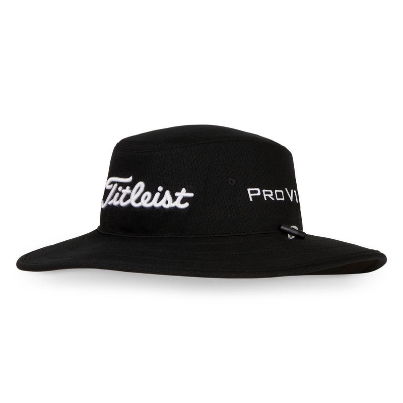 Titleist Tour Aussie herr bucket hat, svart/vit