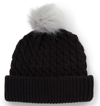 Titleist Cable Knit Pom Pom damkeps, svart