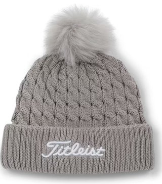 Titleist Cable Knit Pom Pom dam vintermössa, ljusgrå