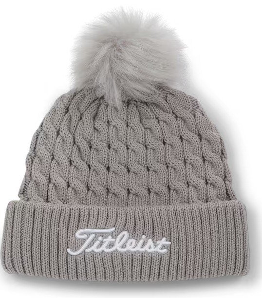 Titleist Cable Knit Pom Pom dam vintermössa, ljusgrå