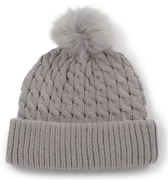 Titleist Cable Knit Pom Pom dam vintermössa, ljusgrå