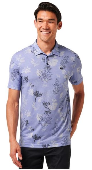 Travis Mathew Featherweight Cruise herr polo, heather violet storm