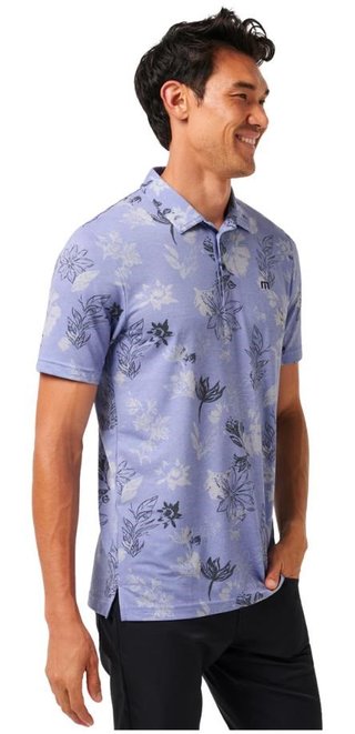 Travis Mathew Featherweight Cruise herr polo, heather violet storm
