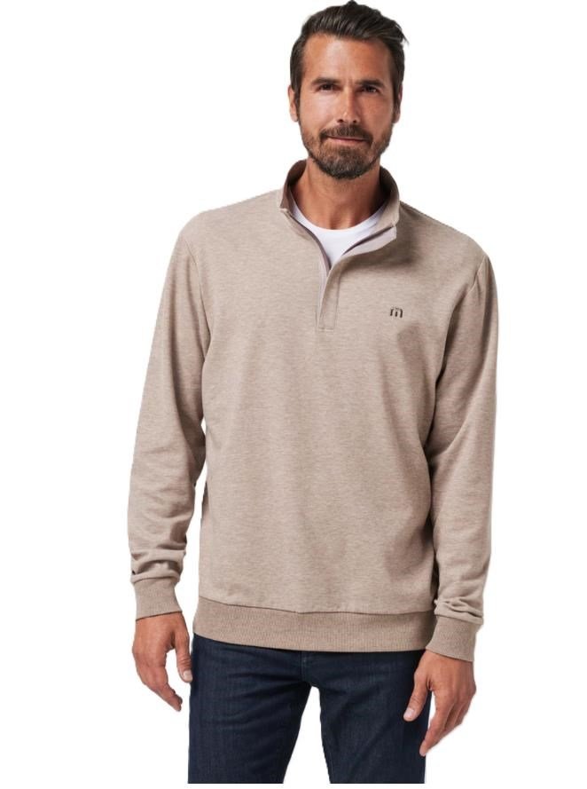Travis Mathew CLOUD QUARTER ZIP 2.0 herr mikina, portabella