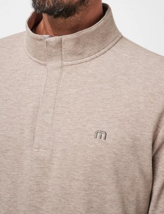 Travis Mathew CLOUD QUARTER ZIP 2.0 herr mikina, portabella