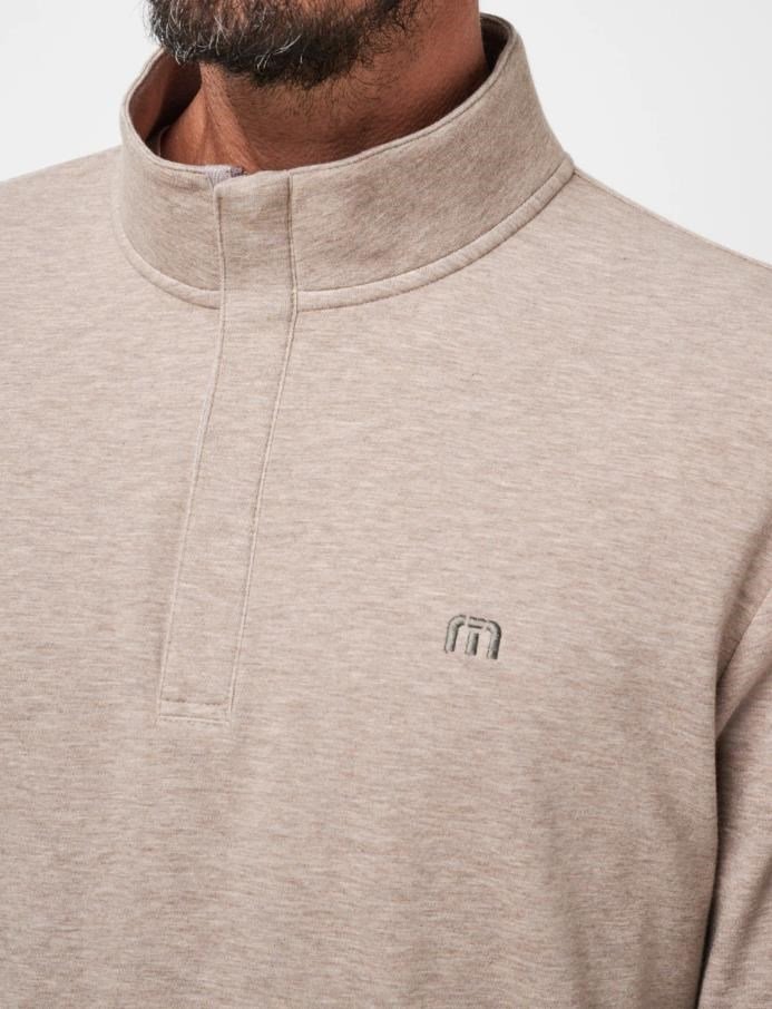 Travis Mathew CLOUD QUARTER ZIP 2.0 herr mikina, portabella