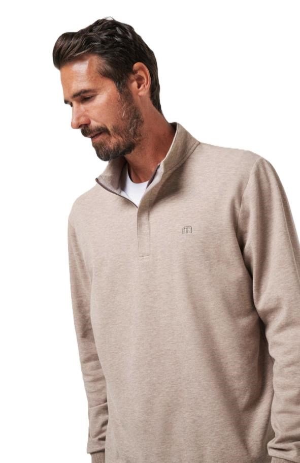 Travis Mathew CLOUD QUARTER ZIP 2.0 herr mikina, portabella