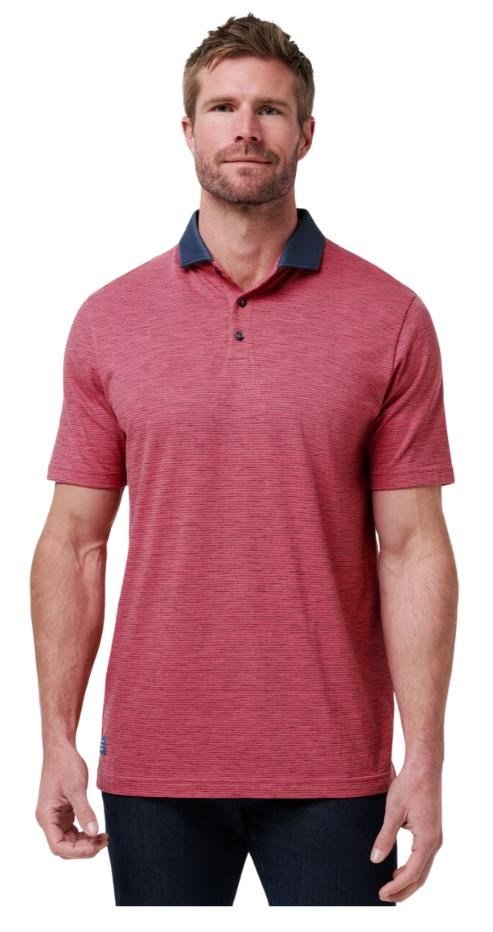 Travis Mathew Common Interest herr polo, rose wine