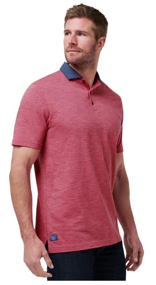 Travis Mathew Common Interest herr polo, rose wine