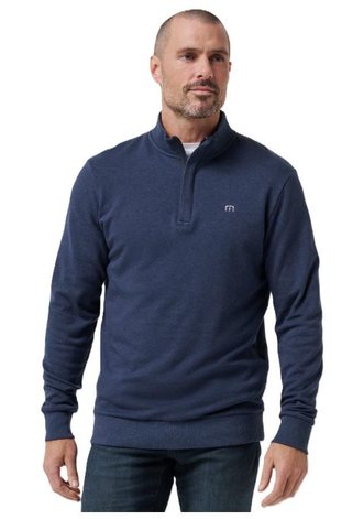 Travis Mathew CLOUD QUARTER ZIP 2.0 herr mikina, heather blue