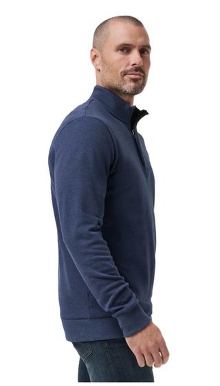 Travis Mathew CLOUD QUARTER ZIP 2.0 herr mikina, heather blue