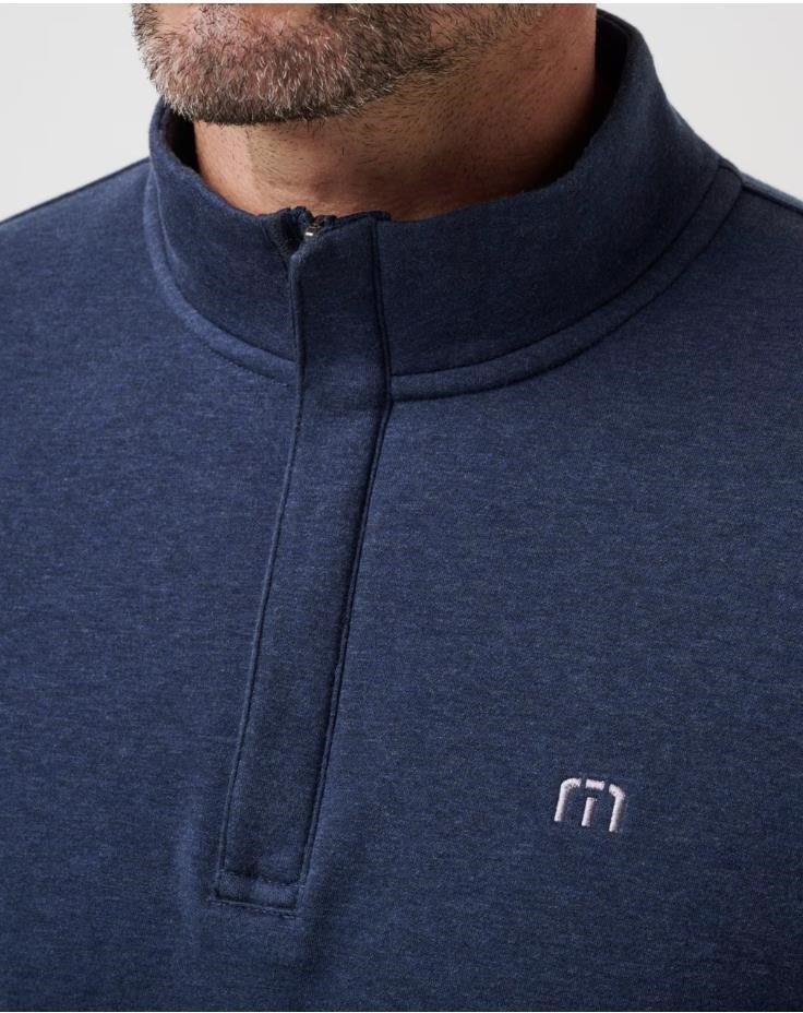 Travis Mathew CLOUD QUARTER ZIP 2.0 herr mikina, heather blue