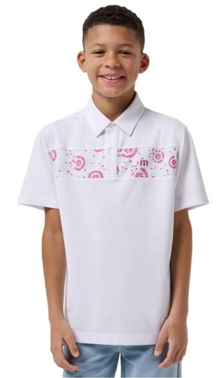 Travis Mathew Good Good Flourish junior polotröja, vit