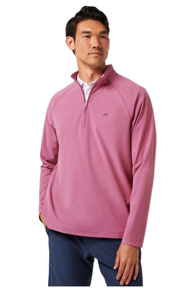 Travis Mathew Air Tram Quarter Zip herr hoodie, rose wine