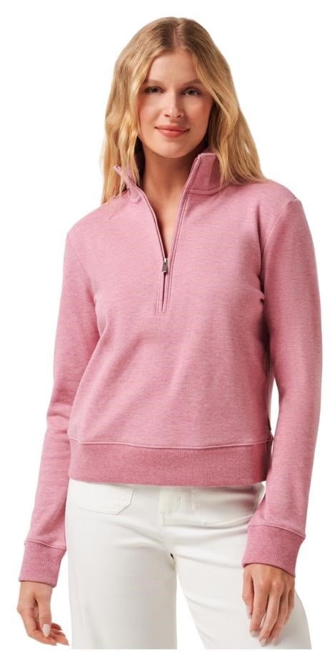 Travis Mathew Cloud Fleece Half-Zip damtröja, heather foxglove