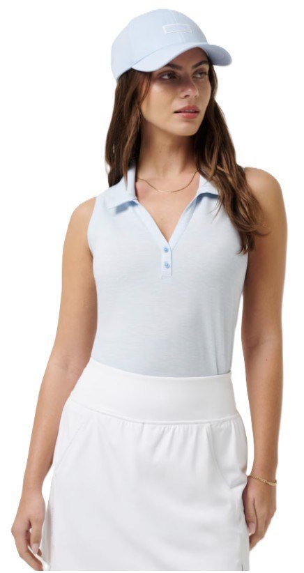 Travis Mathew Featherweight Active 2.0 Sleeveless dampolo, heather kentucky blue