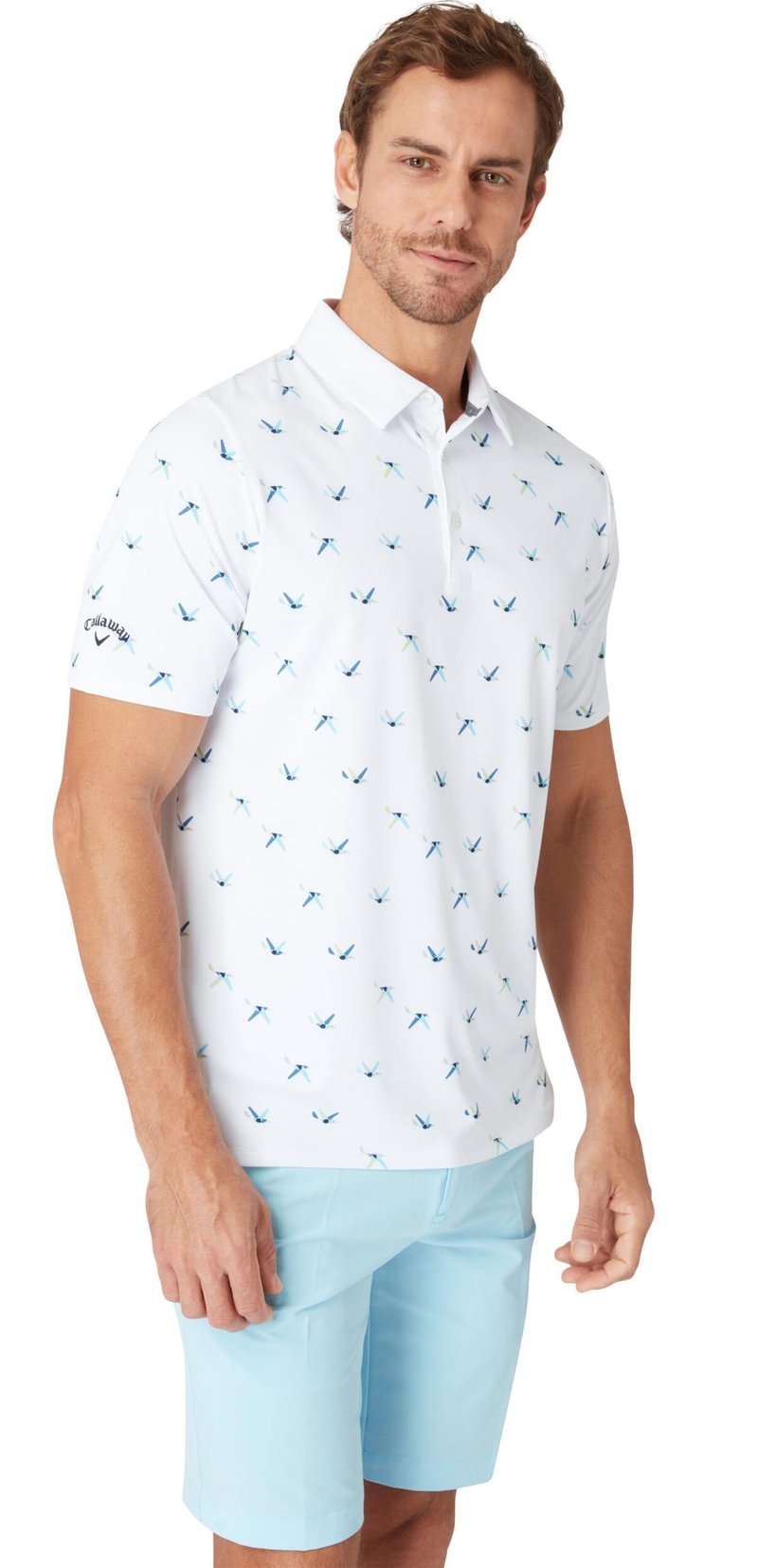Callaway All Over Birdie herr polo, bright white