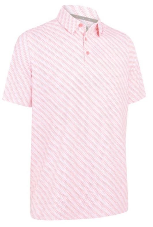 Callaway Twill Print herr polo, strawberry pink