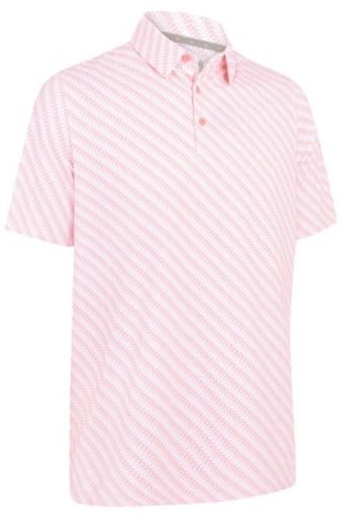 Callaway Twill Print herr polo, strawberry pink