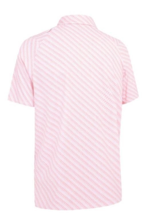 Callaway Twill Print herr polo, strawberry pink