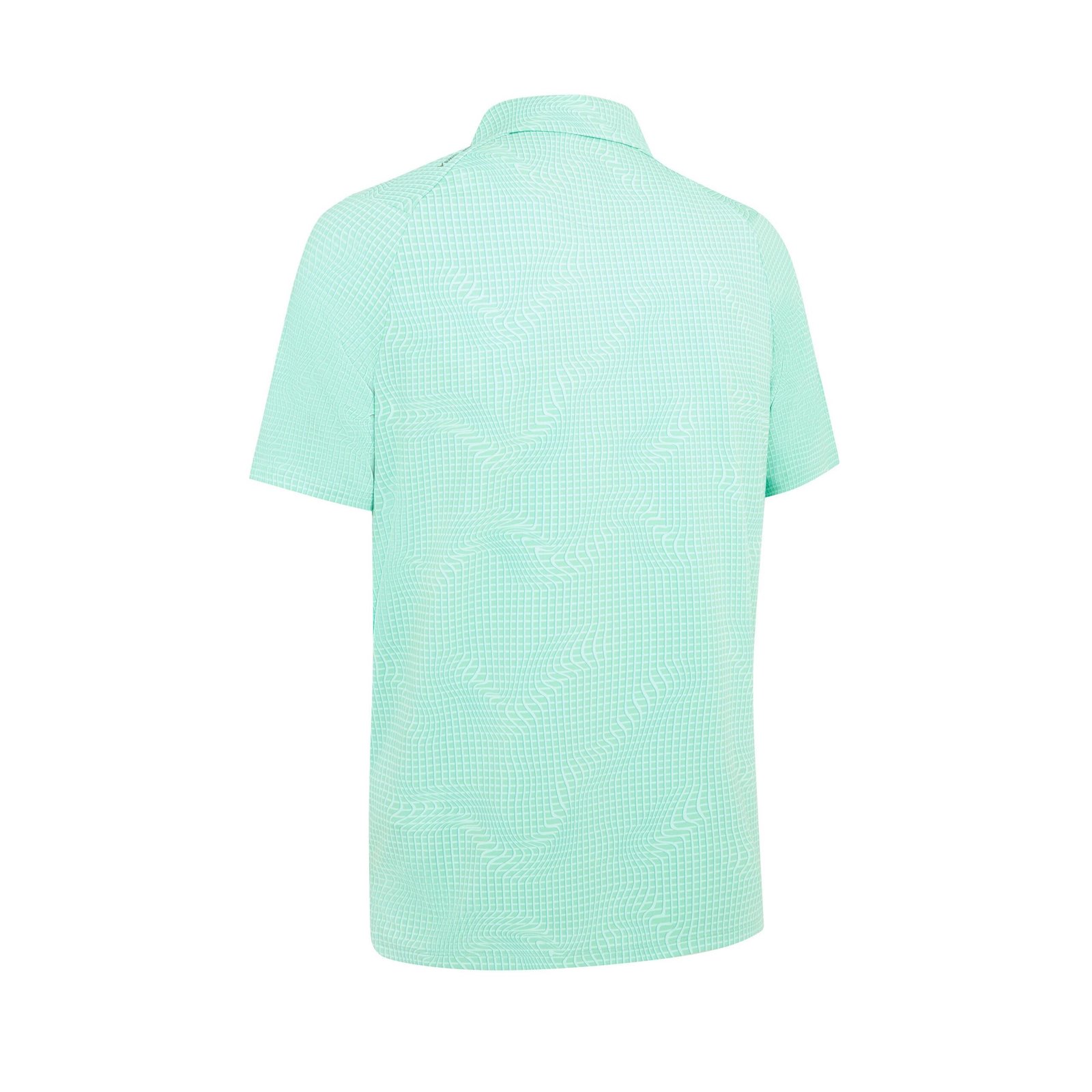 Callaway Warped Gingham Print herr polo, neptune green