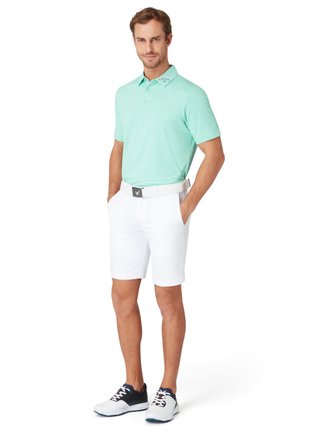 Callaway Warped Gingham Print herr polo, neptune green