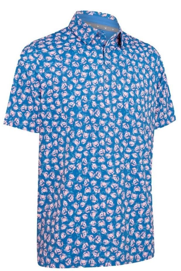 Callaway Crab Novelty Print herr polo, galaxy blue