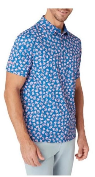 Callaway Crab Novelty Print herr polo, galaxy blue