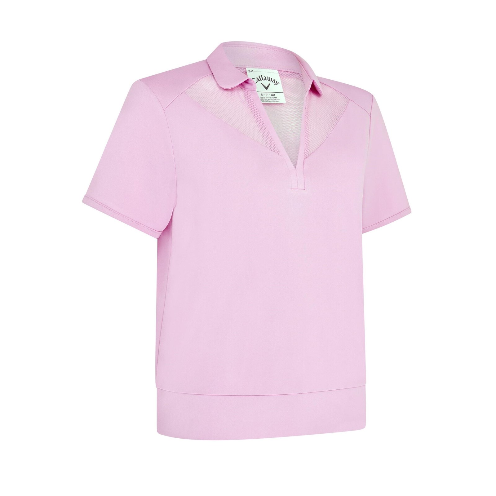 Callaway Waist Length Mesh Detail Short Sleeve dam polo, orchid