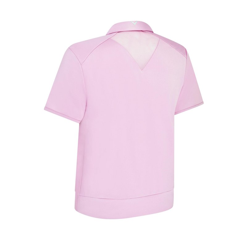 Callaway Waist Length Mesh Detail Short Sleeve dam polo, orchid