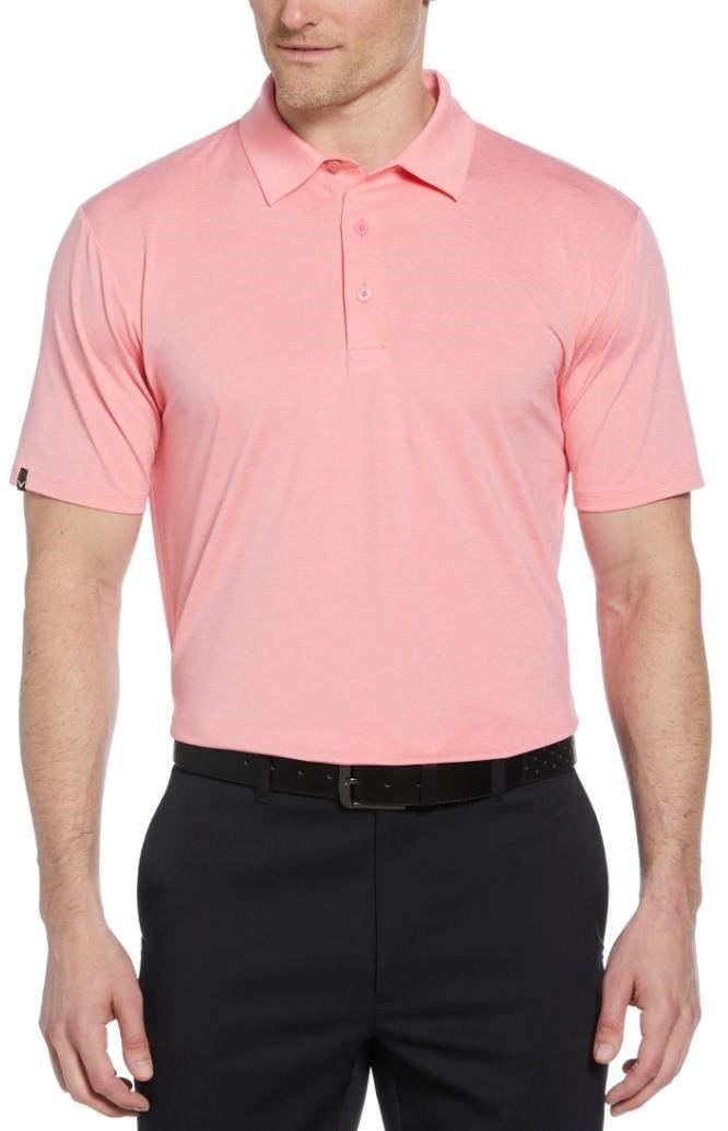 Callaway Premium Heathered herr polo, strawberry pink heather