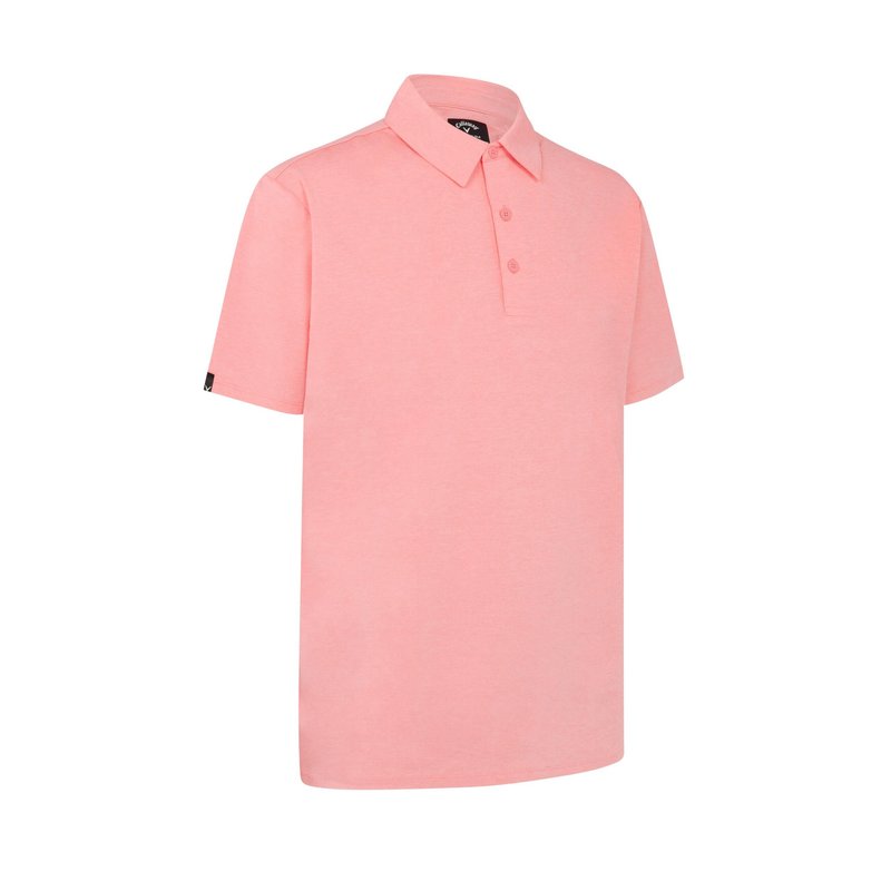 Callaway Premium Heathered herr polo, strawberry pink heather