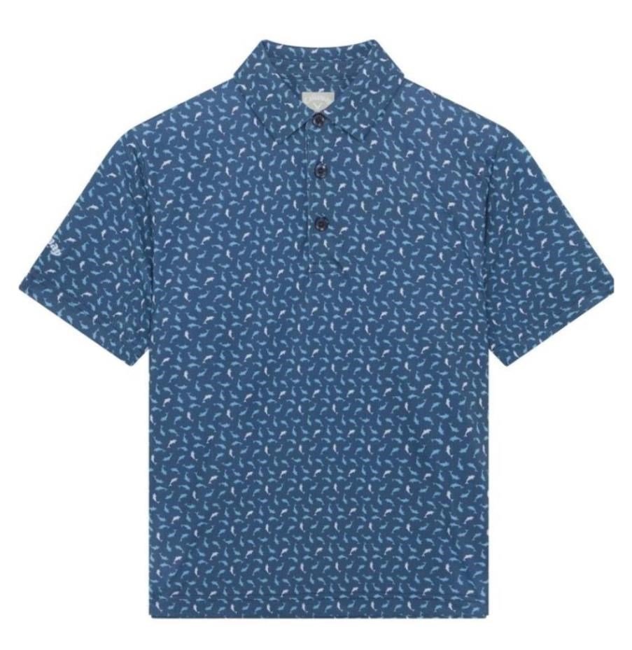 Callaway Dolphin Print junior polo, peacoat