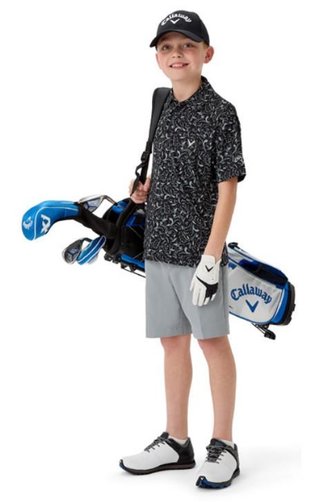 Callaway Floral Print junior polo, peacoat