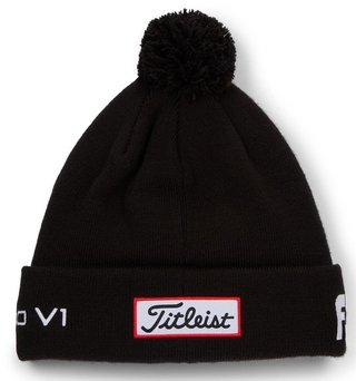 Titleist Tour Pom Pom unisex vintermössa, svart/vit