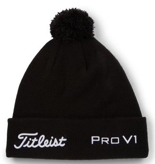Titleist Tour Pom Pom unisex vintermössa, svart/vit
