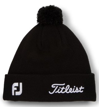 Titleist Tour Pom Pom unisex vintermössa, svart/vit