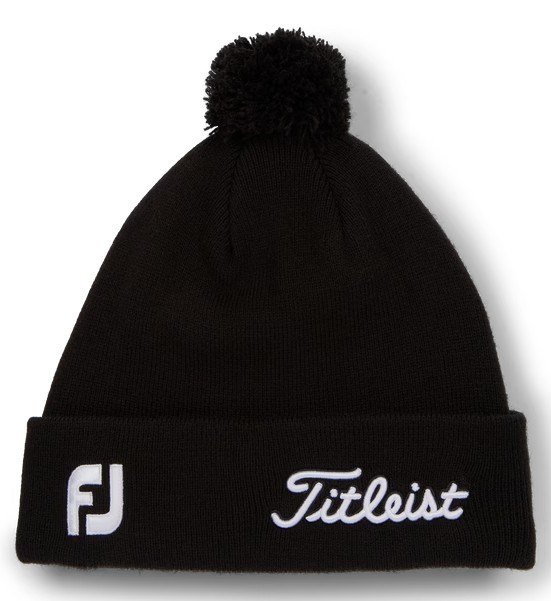 Titleist Tour Pom Pom unisex vintermössa, svart/vit